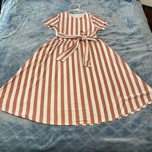 Reborn J Pink Stripe Wrap Dress XL